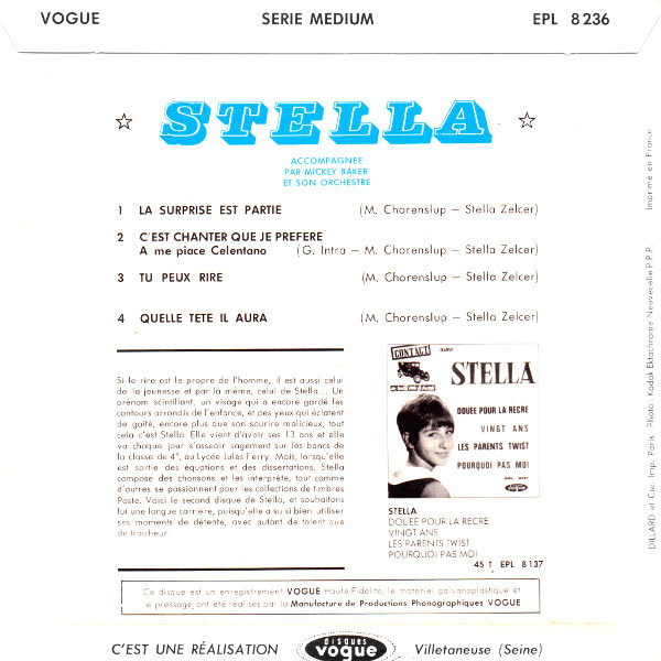 Stella - La Surprise Est Partie | Disques Vogue (EPL 8236) - 2 Stella - La Surprise Est Partie | Disques Vogue (EPL 8236) - 2