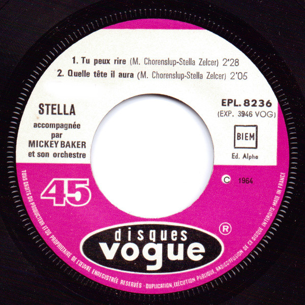 Stella - La Surprise Est Partie | Disques Vogue (EPL 8236) - 4 Stella - La Surprise Est Partie | Disques Vogue (EPL 8236) - 4