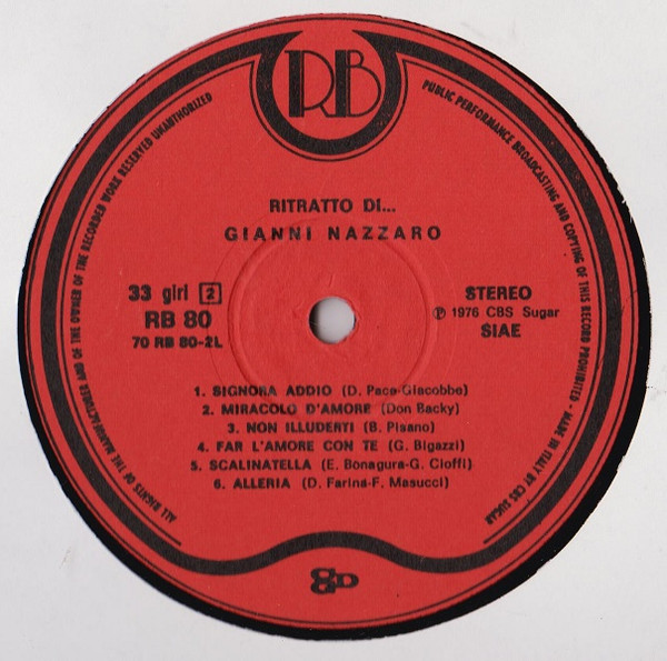 Gianni Nazzaro - Ritratto Di...Gianni Nazzaro | Record Bazaar (RB 80) - 4 Gianni Nazzaro - Ritratto Di...Gianni Nazzaro | Record Bazaar (RB 80) - 4