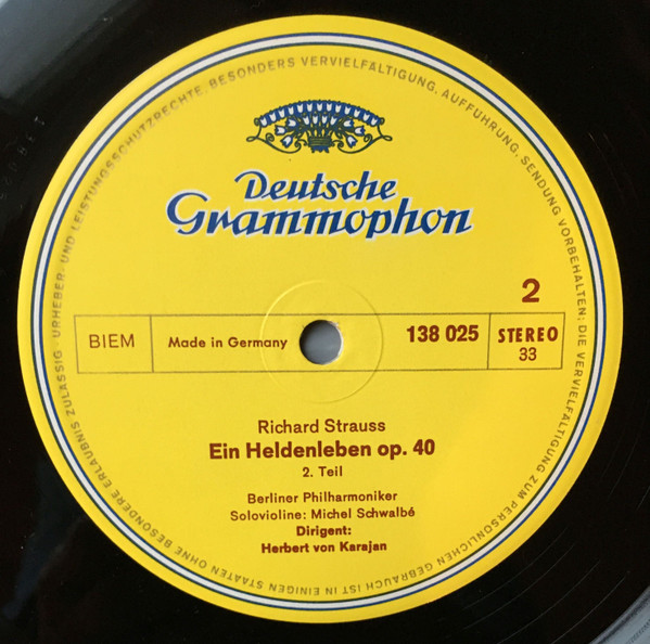 Richard Strauss - Berliner Philharmoniker , Herbert von Karajan - Ein Heldenleben Op. 40 | Deutsche Grammophon (138 025) - 4