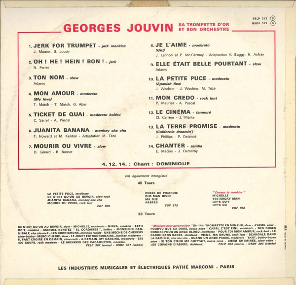 Georges Jouvin, Sa Trompette D'Or Et Son Orchestre - Vacances- Party | La Voix De Son Maître (GSDF 313) - 2