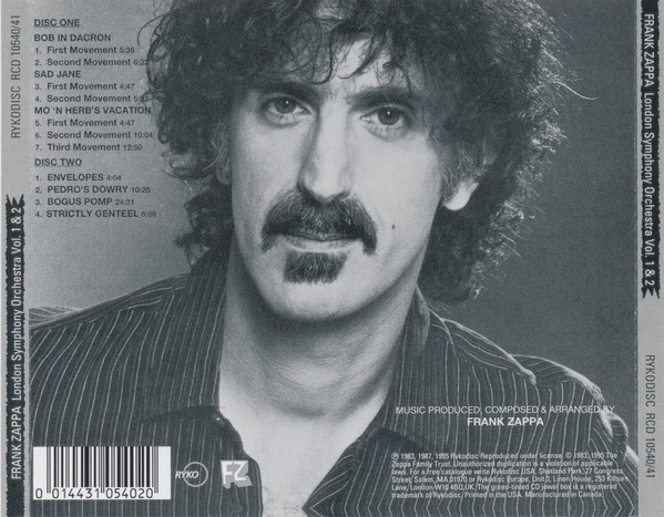 Frank Zappa , London Symphony Orchestra Conducted By Kent Nagano - London Symphony Orchestra, Vol. 1 & 2 | Rykodisc (RCD 10540/41) - 3