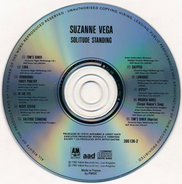 Suzanne Vega - Solitude Standing | A&M Records (CD 395136-2) - 3