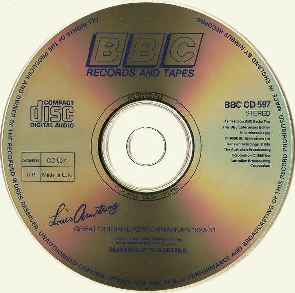 Louis Armstrong - Great Original Performances 1923 - 1931 | BBC Records And Tapes (BBC CD 597) - 2 Louis Armstrong - Great Original Performances 1923 - 1931 | BBC Records And Tapes (BBC CD 597) - 2