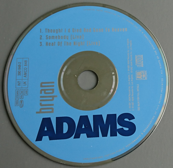Bryan Adams - Thought I'd Died And Gone To Heaven | A&M Records (390 848-2) - 3