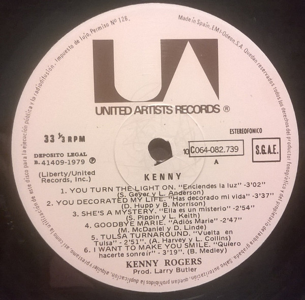 Kenny Rogers - Kenny | United Artists Records (10C 064-082.739) - 4