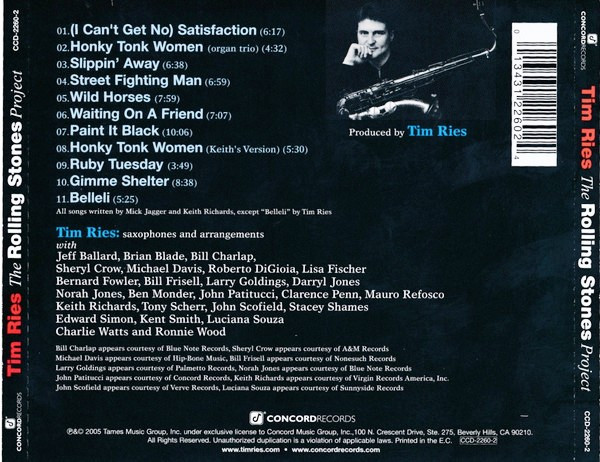 Tim Ries - The Rolling Stones Project | Concord Records (CCD-2260-2) - 2