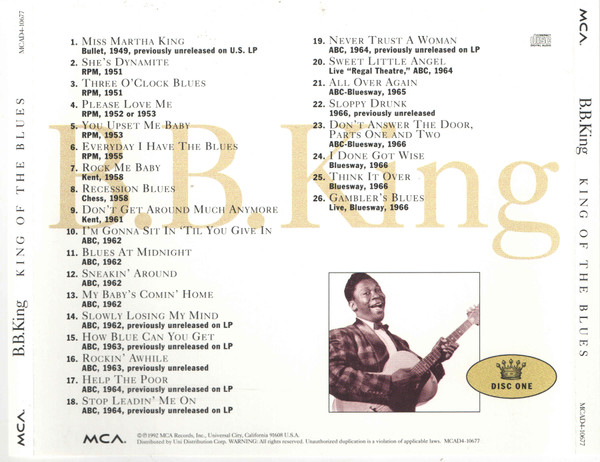 B.B. King - King Of The Blues | MCA Records (MCAD4 10677) - 4 B.B. King - King Of The Blues | MCA Records (MCAD4 10677) - 4