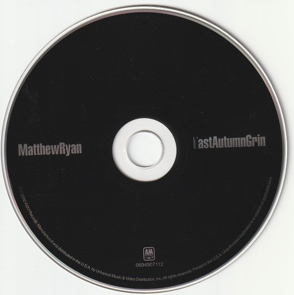 Matthew Ryan - East Autumn Grin | A&M Records (0694907112) - 3