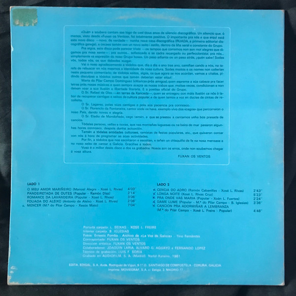 Fuxan Os Ventos - Quen A Soubera Cantar | Edigal (EDL.70.002)