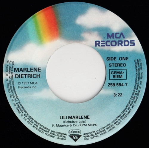 Marlene Dietrich / McGuire Sisters - Lili Marlene / Sugartime | MCA Records (259 554-7) - 3