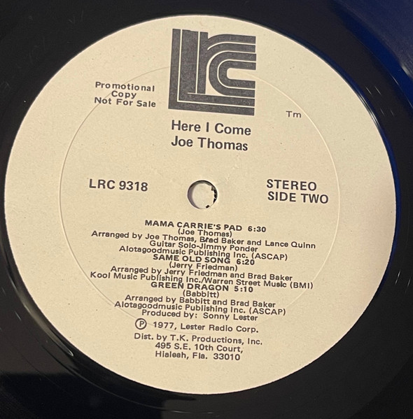Joe Thomas - Here I Come | Lester Radio Corporation (LRC-9318) - 3