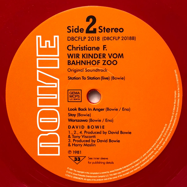 David Bowie - Christiane F. Wir Kinder Vom Bahnhof Zoo (Original Soundtrack) LP | Parlophone (DBCFLP 2018) - 4