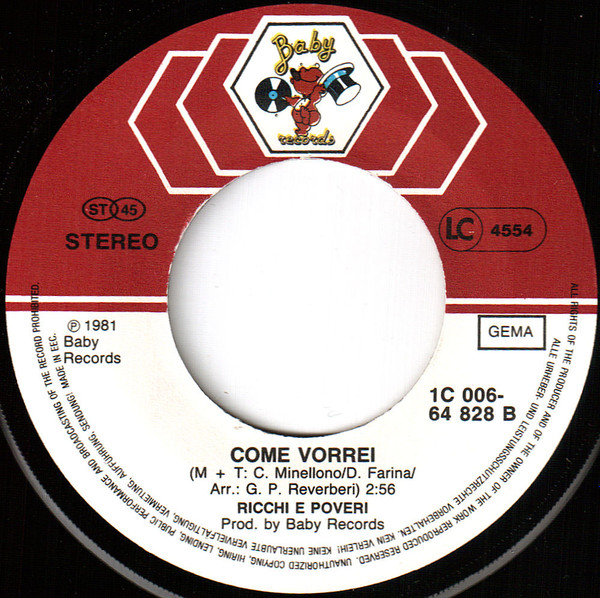 Ricchi E Poveri - Made In Italy | Baby Records (1C 006-64 828) - 2