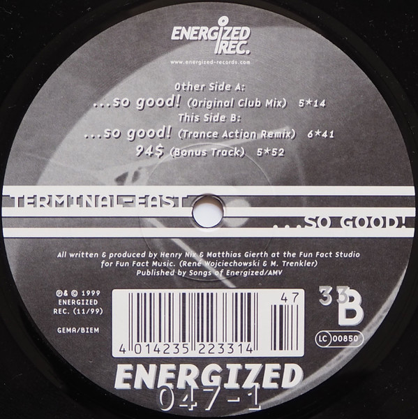 Terminal-East - ...So Good | Energized Records (ENERGIZED 047-1) - 2 Terminal-East - ...So Good | Energized Records (ENERGIZED 047-1) - 2