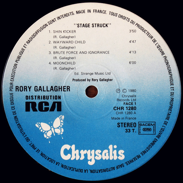 Rory Gallagher - Stage Struck | Chrysalis (CHR 1280) - 3