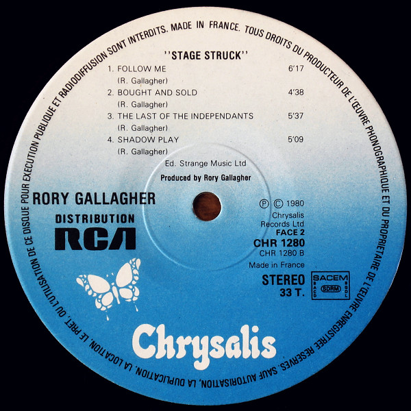 Rory Gallagher - Stage Struck | Chrysalis (CHR 1280) - 4