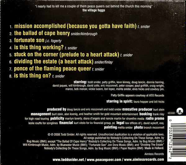 Todd Snider - Peace Queer | Aimless Records (AIML 1234) - 2 Todd Snider - Peace Queer | Aimless Records (AIML 1234) - 2