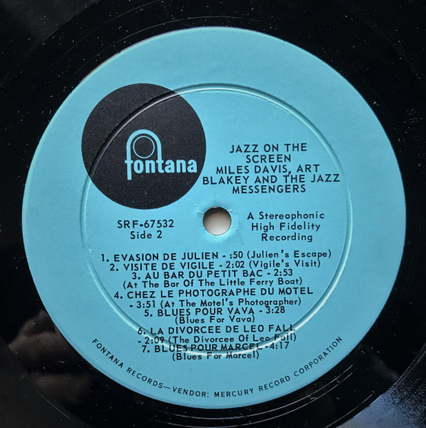 Miles Davis / Art Blakey & The Jazz Messengers - Jazz On The Screen | Fontana (SRF 67532) - 4 Miles Davis / Art Blakey & The Jazz Messengers - Jazz On The Screen | Fontana (SRF 67532) - 4