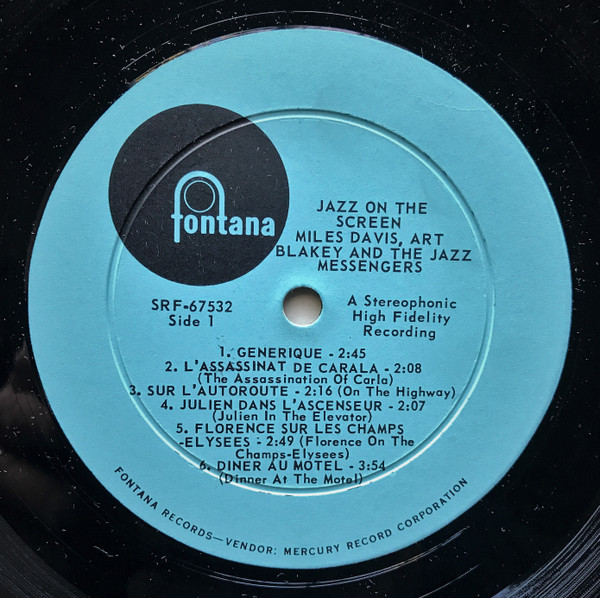 Miles Davis / Art Blakey & The Jazz Messengers - Jazz On The Screen | Fontana (SRF 67532) - 3 Miles Davis / Art Blakey & The Jazz Messengers - Jazz On The Screen | Fontana (SRF 67532) - 3