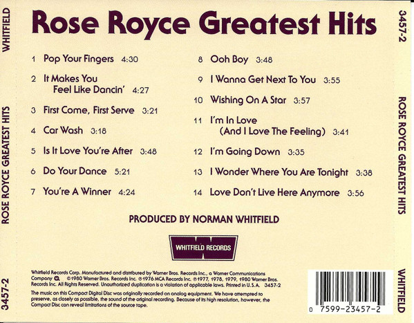 Rose Royce - Greatest Hits | Whitfield Records (3457-2) - 2
