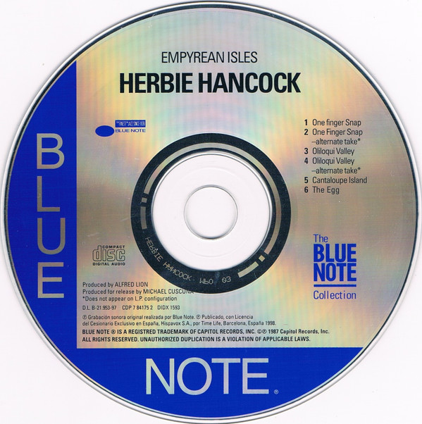 Herbie Hancock - Empyrean Isles | Blue Note (CDP 7 84175 2) - main