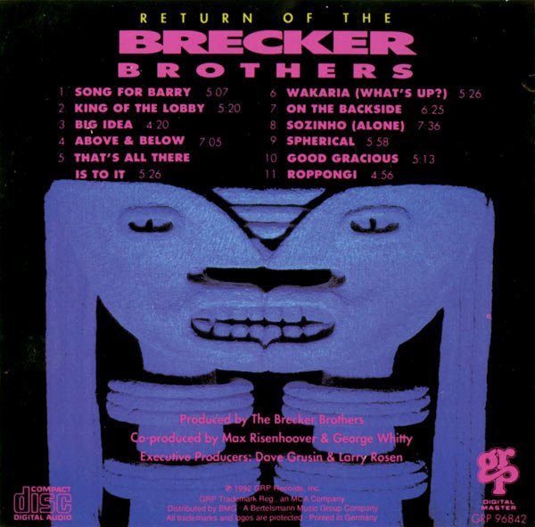 The Brecker Brothers - Return Of The Brecker Brothers | GRP (GRP 96842) - 2
