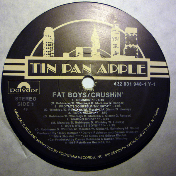 Fat Boys - Crushin' | Tin Pan Apple (831 948-1) - 3
