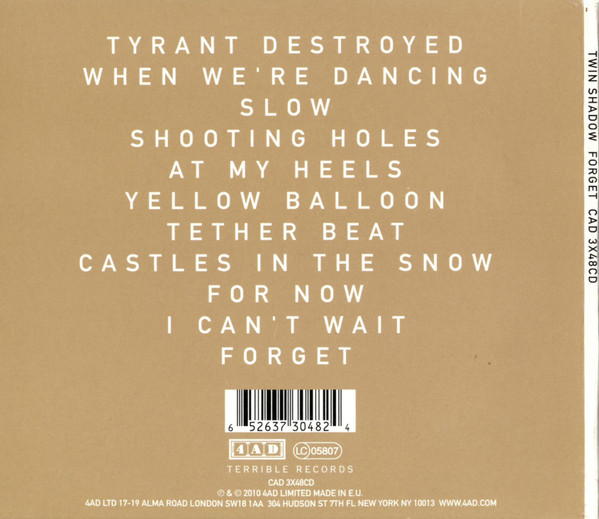 Twin Shadow - Forget | 4AD (CAD 3X48CD) - 2