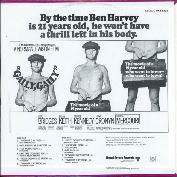 Henry Mancini - Gaily, Gaily (The Original Motion Picture Score) | United Artists Records (UAS 5202) - 2 Henry Mancini - Gaily, Gaily (The Original Motion Picture Score) | United Artists Records (UAS 5202) - 2