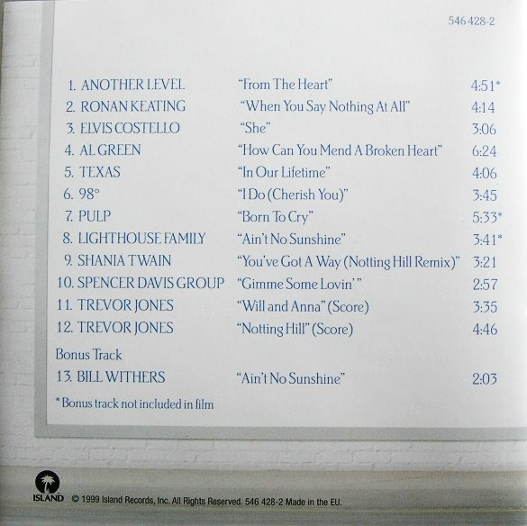 Various - Notting Hill (Music From The Motion Picture) | Island Records (546 428-2) - 4 Various - Notting Hill (Music From The Motion Picture) | Island Records (546 428-2) - 4