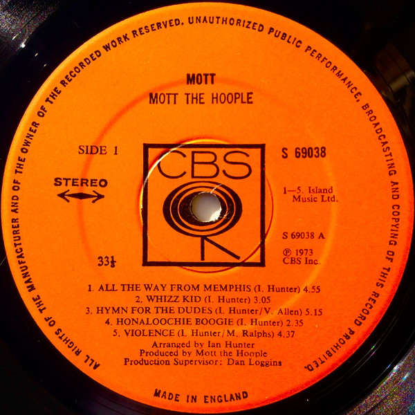 Mott The Hoople - Mott | CBS (S 69038) - main Mott The Hoople - Mott | CBS (S 69038) - main