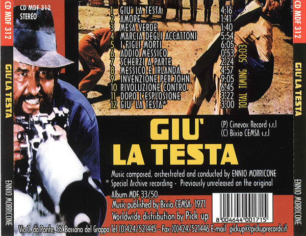 Ennio Morricone - Giu' La Testa (Original Motion Picture Soundtrack) | Cinevox Record (CD MDF 312) - 2 Ennio Morricone - Giu' La Testa (Original Motion Picture Soundtrack) | Cinevox Record (CD MDF 312) - 2