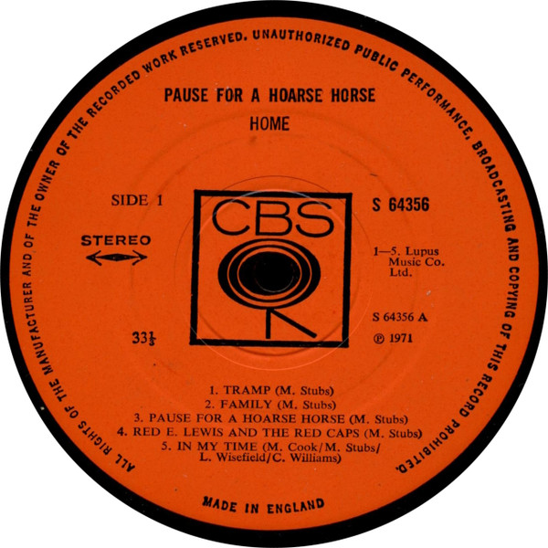 Home - Pause For A Hoarse Horse | CBS (S 64356) - 4