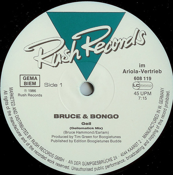 Bruce & Bongo - Geil | Rush Records (RR 12029) - 3