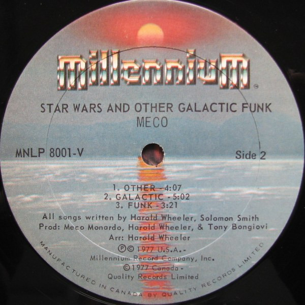 Meco Monardo - Star Wars And Other Galactic Funk | Millennium (MNLP 8001-V) - 3