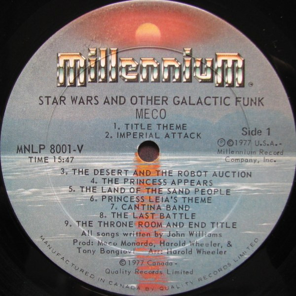 Meco Monardo - Star Wars And Other Galactic Funk | Millennium (MNLP 8001-V) - 2