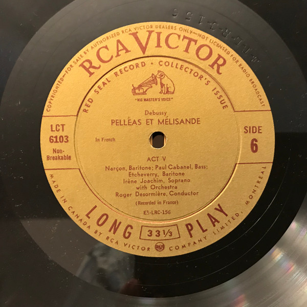 Claude Debussy / Roger Désormière , Conductor, Irène Joachim , Jacques Jansen , Germaine Cernay , Paul Cabanel , Henri-Bertrand Etcheverry With Unknown Artist - Debussy: Pelléas and Mélisande | RCA Victor (LCT 6103) - 3 Claude Debussy / Roger Désormière , Conductor, Irène Joachim , Jacques Jansen , Germaine Cernay , Paul Cabanel , Henri-Bertrand Etcheverry With Unknown Artist - Debussy: Pelléas and Mélisande | RCA Victor (LCT 6103) - 3