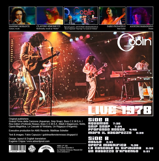 Goblin - Live 1978 | AMS Records (AMS LP 126) - 2 Goblin - Live 1978 | AMS Records (AMS LP 126) - 2