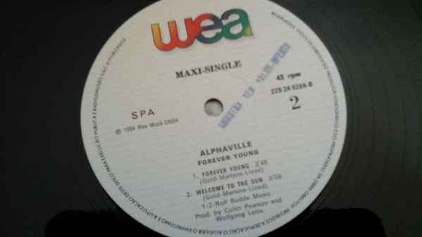 Alphaville - Forever Young (Special Dance Mix) | WEA (229 24-9264-0) - 3
