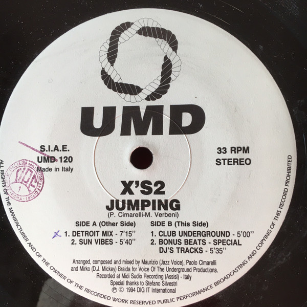 X'S2 - Jumping | Underground Music Department (UMD) (UMD 120) - 2 X'S2 - Jumping | Underground Music Department (UMD) (UMD 120) - 2