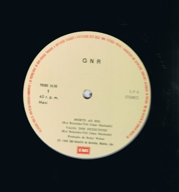 GNR - Morte Ao Sol / Valsa Dos Detectives / Dama Ou Tigre | EMI (PROMO 24/89) - main