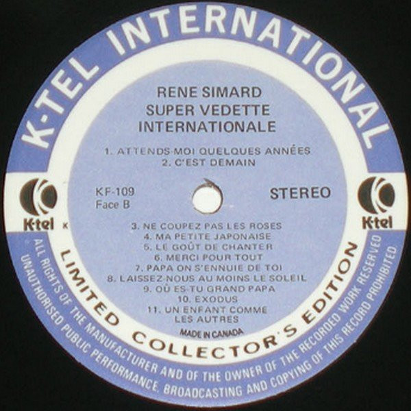 René Simard - Super Vedette Internationale - 21 Super Succès | K-Tel (KF-109) - 4 René Simard - Super Vedette Internationale - 21 Super Succès | K-Tel (KF-109) - 4