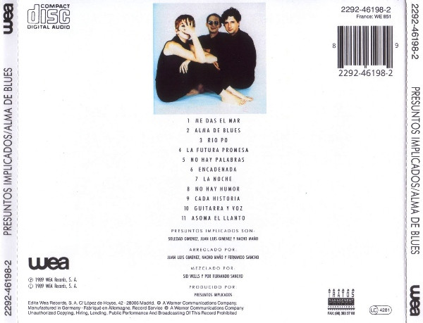 Presuntos Implicados - Alma De Blues | WEA (2292-46198-2) - 2