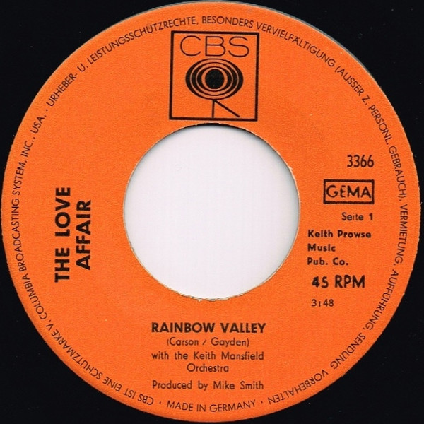 The Love Affair - Rainbow Valley | CBS (3366) - 3 The Love Affair - Rainbow Valley | CBS (3366) - 3