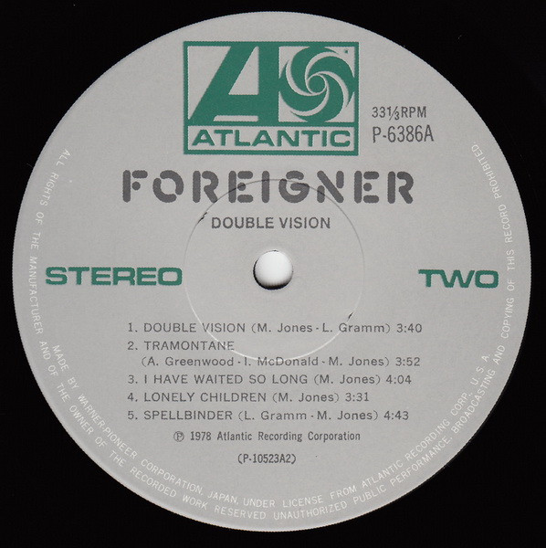 Foreigner - Double Vision | Atlantic (P-6386A) - 4