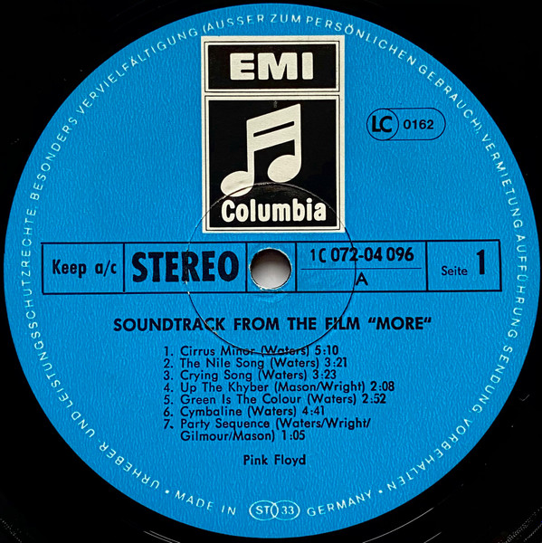 Pink Floyd - Soundtrack From The Film "More" | Columbia (1C 072 - 04 096) - 3 Pink Floyd - Soundtrack From The Film "More" | Columbia (1C 072 - 04 096) - 3