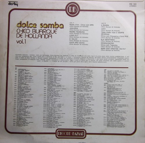Chico Buarque De Hollanda - Dolce Samba Vol. 1 | Record Bazaar (RB 163) - 2 Chico Buarque De Hollanda - Dolce Samba Vol. 1 | Record Bazaar (RB 163) - 2