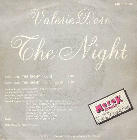 Valerie Dore - The Night | Merak Music (MK 100 NP) - 2