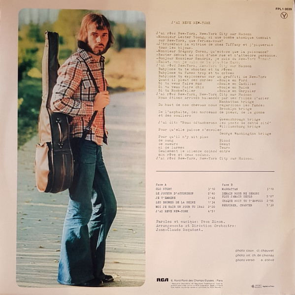 Yves Simon - Respirer, Chanter. | RCA Victor (FPL1 0039) - 2